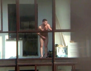 naked on balcony